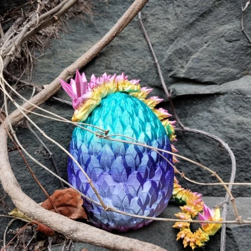 3D Printed 12inch Crystal Dragon with Egg Dinosaur NeaYear Fidget Toy Gifts for Adults Easter Basket Stuffers fidget toys dragon statue