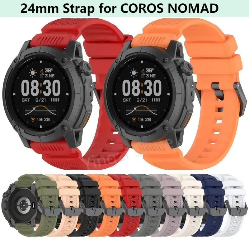 Silicone Sport Strap - 24mm Width Replacement Wristband Accessory