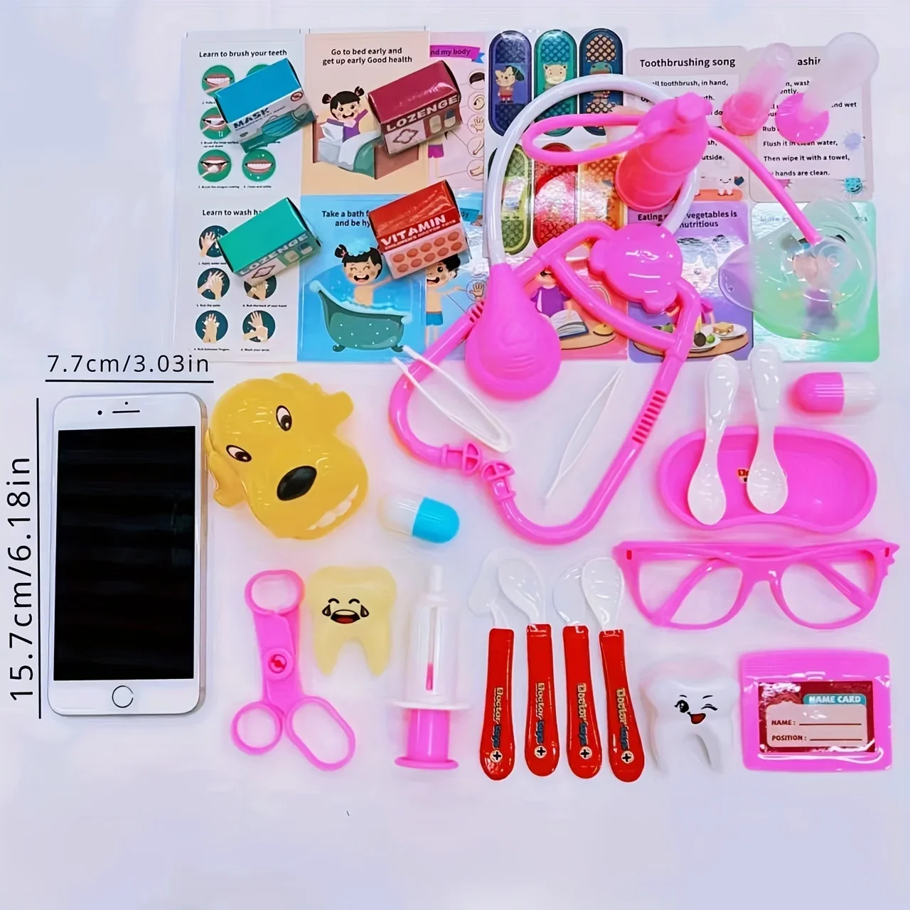Doctor Play Set, Doctor Nurse Toys, Doctor Toys Kit, Dentist Play Set, Stethoscope Toy: 46pcs Children's doctor toy set, girl simulation nurse stethoscope, injection and home medical toolbox, puppy dental dentist