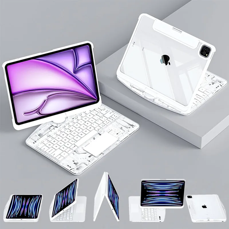360&deg; Rotating Multi-Touch Trackpad Wireless Bluetooth Keyboard For IPad Air 11 Pro 13 10 10.9 10.2 Inch Backlit Key Board wireless keyboard,wireless keyboard mouse,tablet keyboard,ipad keyboard