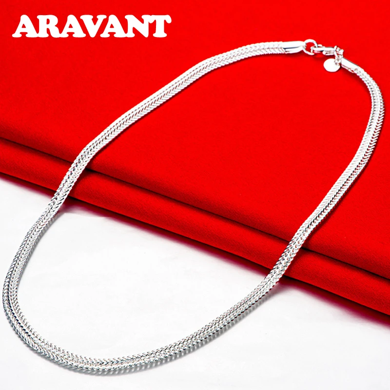 

Aravant 925 Silver 4mm Necklace Chains For Women Men Fashion Wedding Jewelry