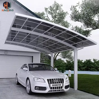 โรงจอดรถอลูมิเนียมสั่งทำพิเศษสุดหรู สำหรับ 2 คัน ขนาด 3x6 เมตร หลังคาโพลีคาร์บอเนต สำหรับจอดรถกลางแจ้ง 1