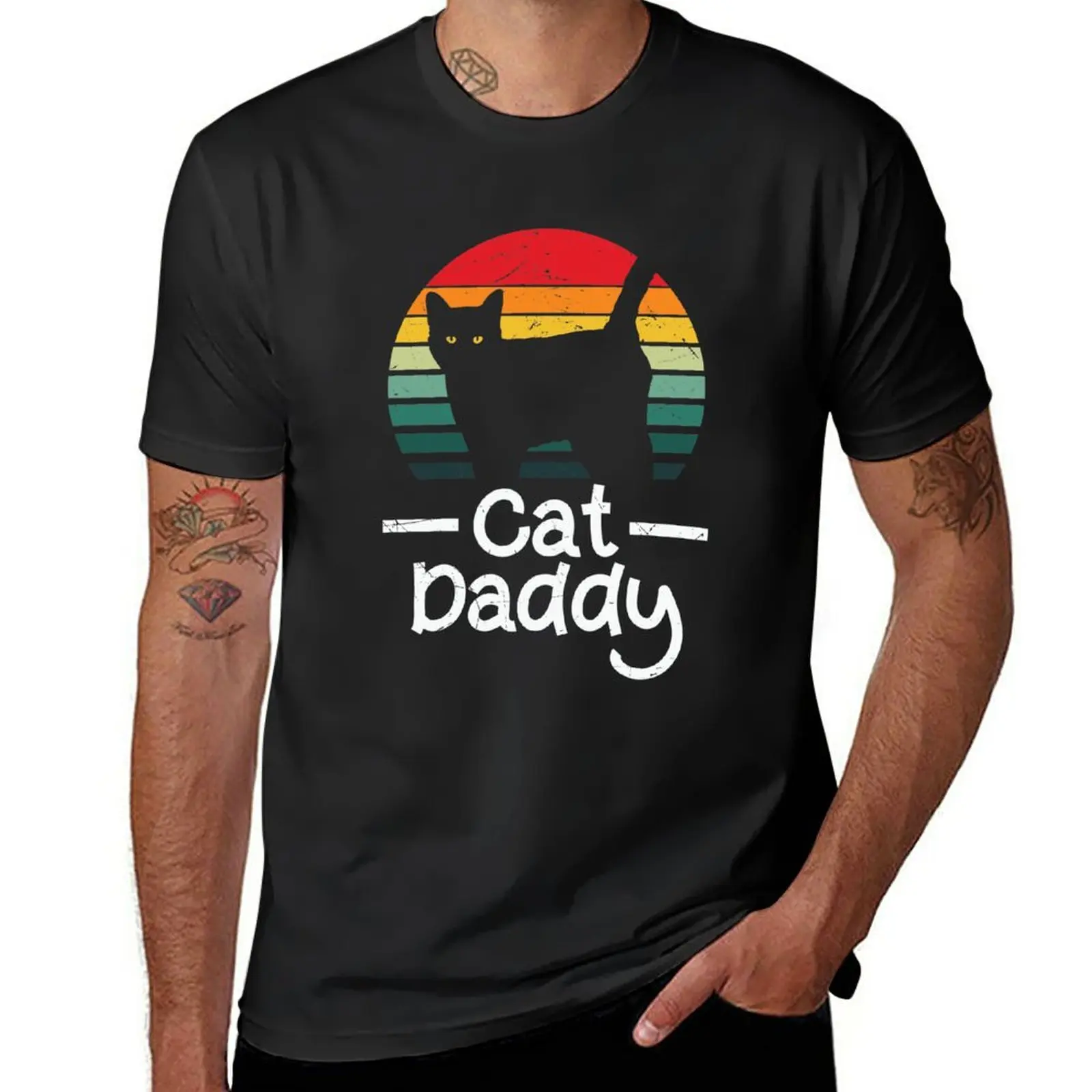 

Пижама в виде кошки и папы, Классическая в винтажном стиле ретро, подарок для любимого котенка, футболка в подарок на Международный день кошки