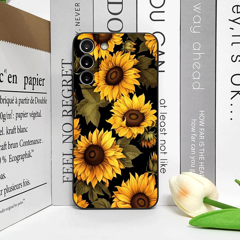 Vibrant Sunflower Floral Pattern Soft Phone Case Cover