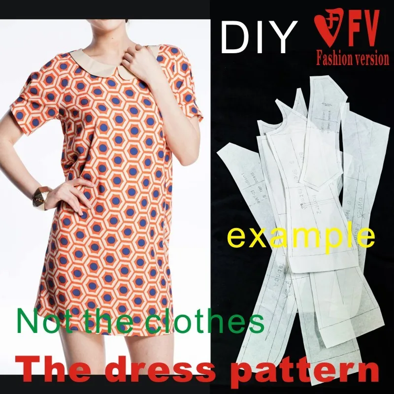Dresses Sewing Pattern Template Cutting drawing Clothing DIY ((Not selling clothes)) BLQ- 133