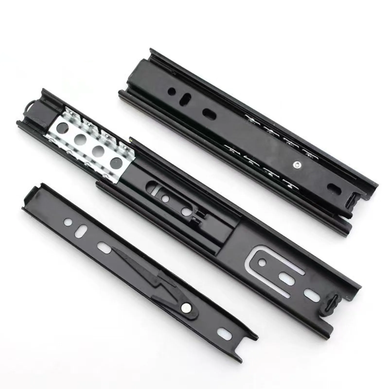 Description Picture 2 of itemMini Slideway 5\"6\"8\" Ultra Short Small Drawer Slides Folding Triple Ball Guider Locker Drawers Slide Rails Furniture Hardware