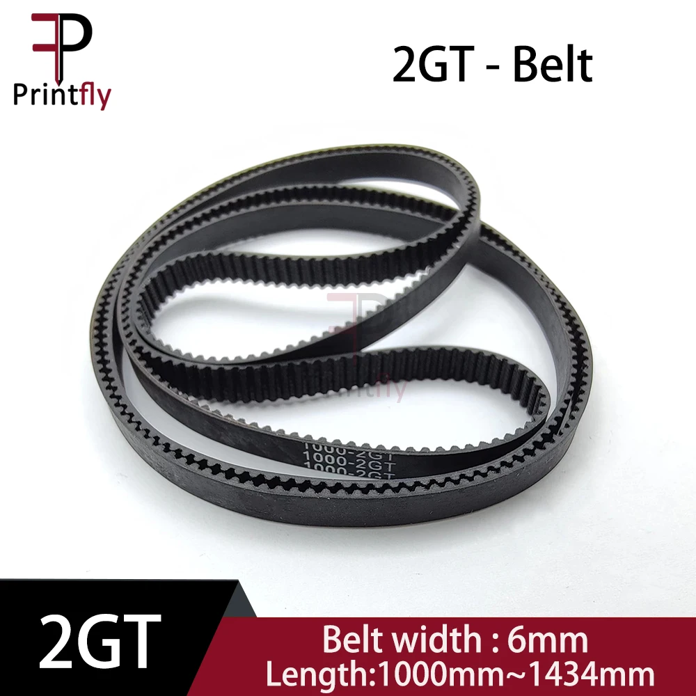 Printfly 2GT 2M GT2  Timing belt Pitch length ​1000/1040/1100/1110/1136/1140/1164/1180/1210~/1260/1434 Width 6mm Rubber closed 2gt timing belt length optional 140 196mm belt width 5mm gt2 closed loop rubber timing belt pitch 2mm 3d printer parts