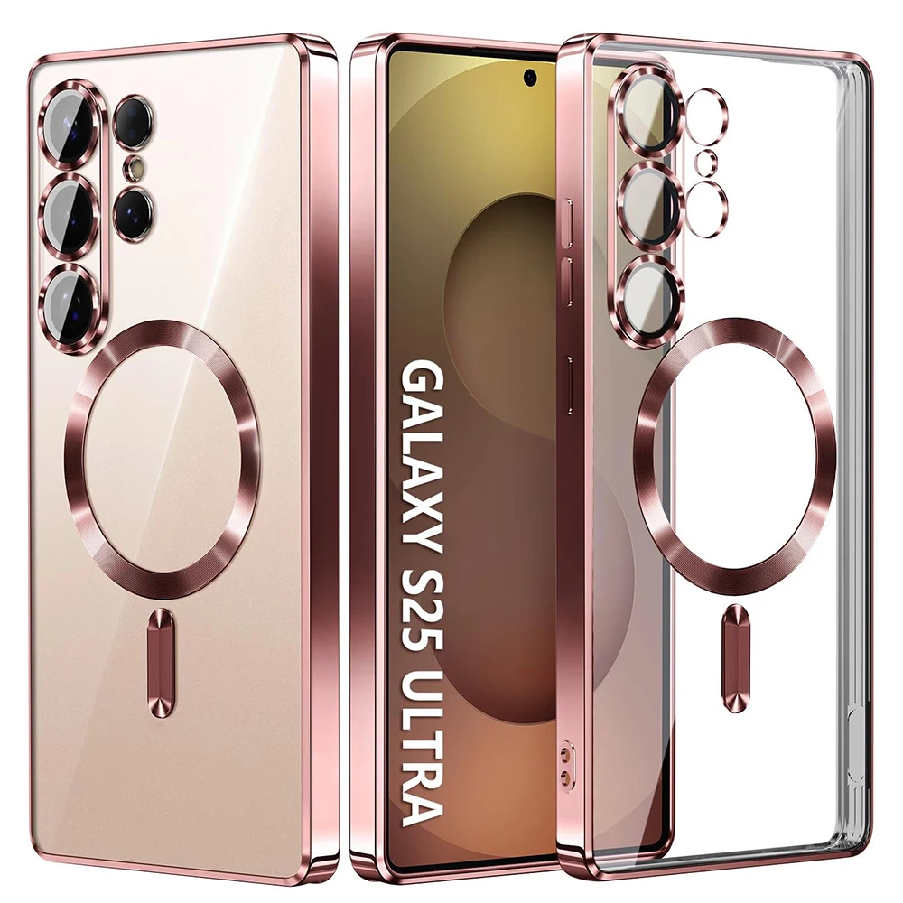 Magnetic Clear Soft Case with Luxury Glitter Plating