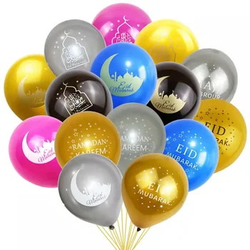 2024 라마단 장식 라텍스 풍선 케이크, 달 인쇄 Eid Mubarak Globos 이슬람 축제 파티, DIY 홈 장식, 12 개