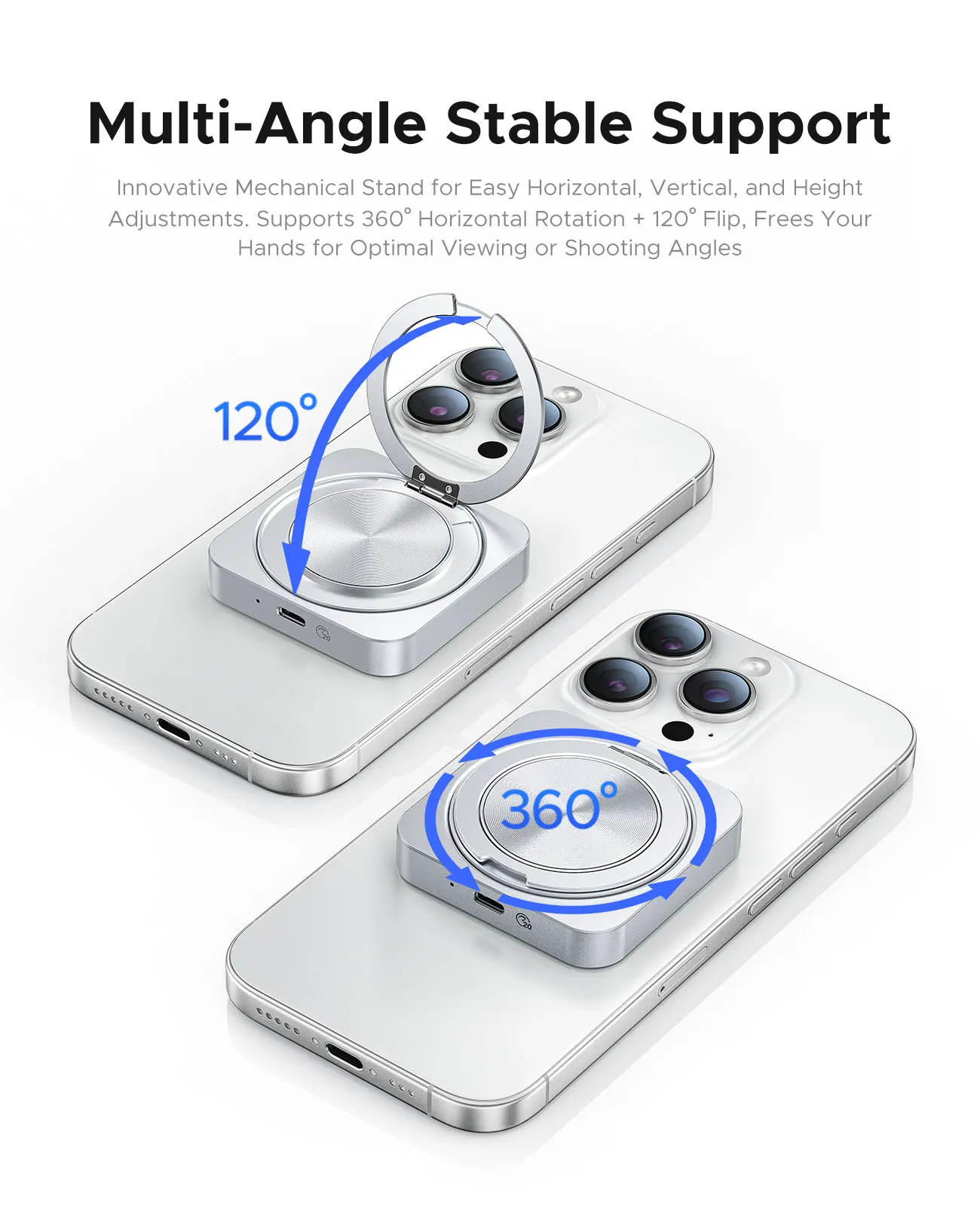 아이폰 16 15 Pro/Max ProRes 2000MB/s 4K ProRes HDR 녹화 및 저장용 ORICO 마그네틱 외장 SSD (360 스탠드 포함)