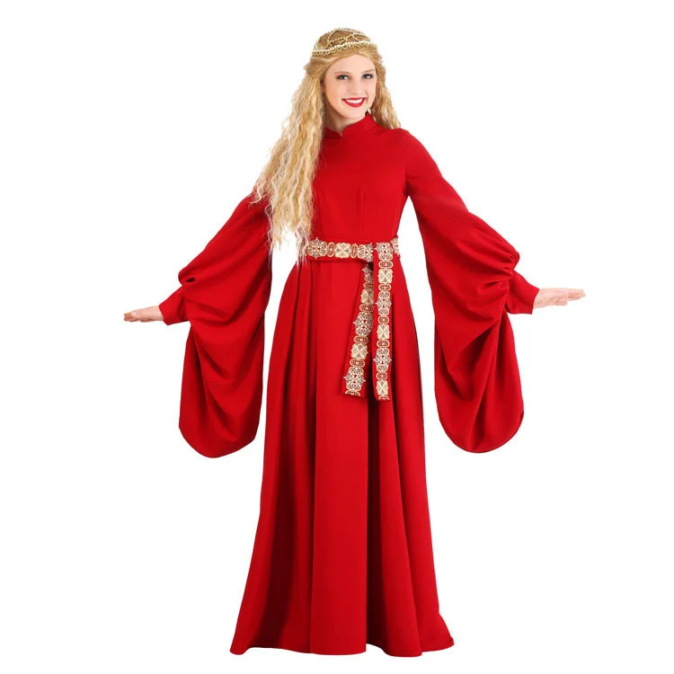 Halloween Stage Performance Film Film Gioco Di Ruolo Princess Of Austria Bride Queen Civilian Princess Cosplay Red Retro Court Dress