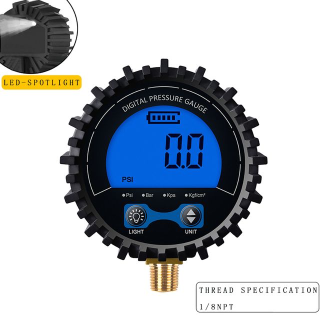 Accuracy 3-255PSI Digital Tyre Tire Air Pressure Gauge LCD Manometer Pressure Gauge Monitor Battery Operated