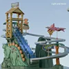 Electric Double Track Dinosaur Slide Dynamic Climbing Stairs Adventure Children Acousto Optic Educational Toy Kids Birthday Gift 2