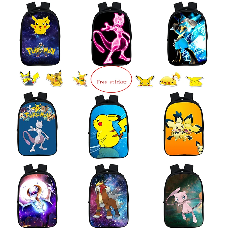 Pikachu Pokemon Go Backpack Anime Kids Bags Big Capacity Travel Bag