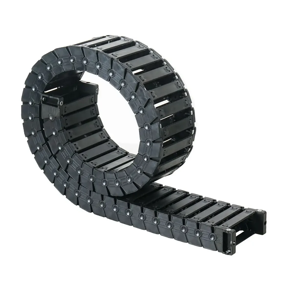 Plastic cable chain Cable carrier Kande Open Drag Chain Silent Bridge Type 18 25 L1000mm Chain Wire Carrier with End Connectors for CNC 3D Printer Engraving