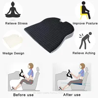 Car Wedge Seat Cushion for Car Driver Seat Office Chair Wheelchairs Memory Foam Seat Cushion-Orthopedic Support and Pain Relief 2