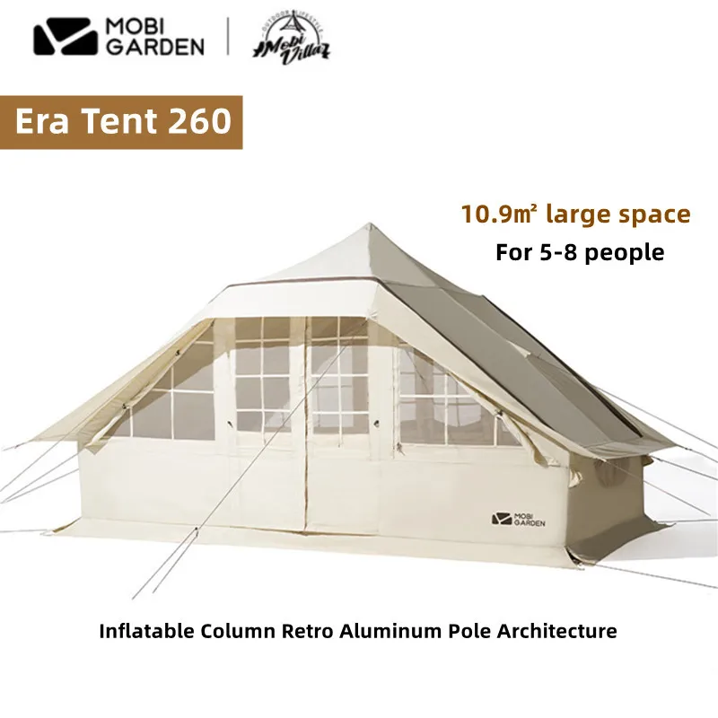 

Mobi Garden Exquisite Camping Outdoor Inflatable Tent Camping Thickened Cotton 5-8 Person Cabin Tent Era 260