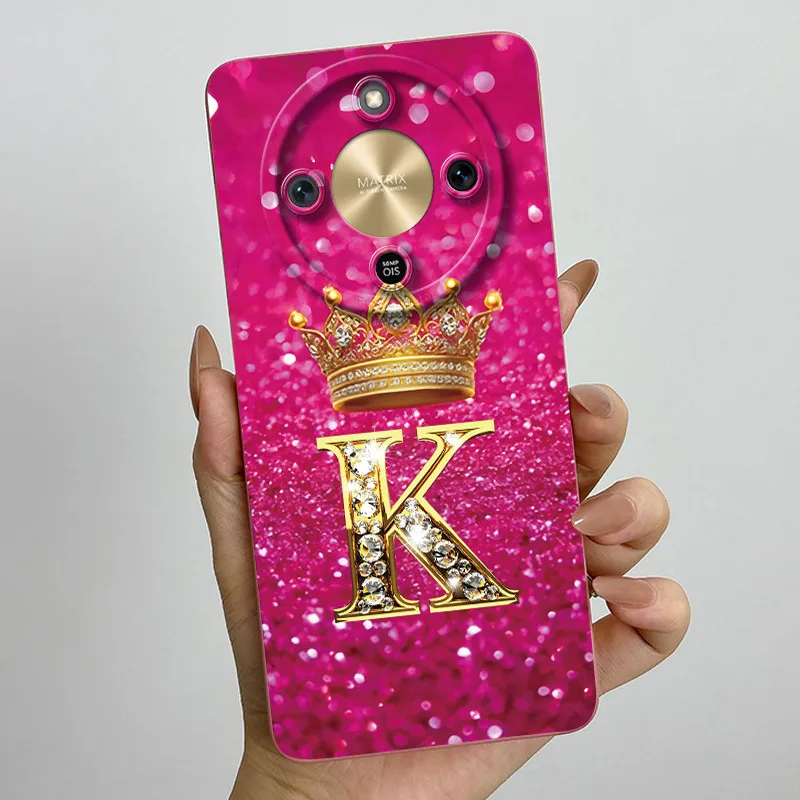 Fashion Initial Letter Couple Phone Case | Soft Silicone TPU Lens Protective Casing