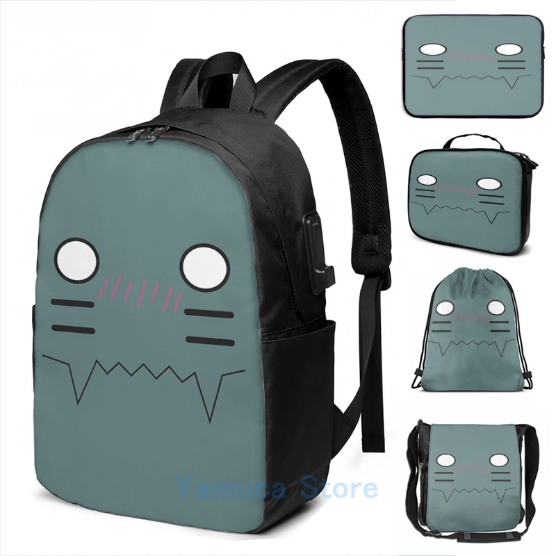 

Impressão gráfica engraçado al blushing carga usb mochila masculino sacos de escola saco de viagem bolsa para portátil