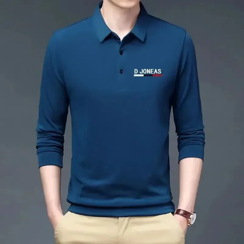 Camiseta tipo polo para hombre, de calidad, con cuello alto, ropa de negocios para hombre, jersey formal con cuello, estampado, moda Harajuku, oferta