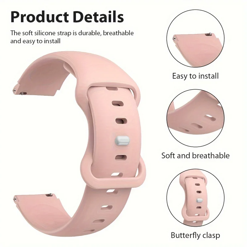 Enhanced Silicone Quick-Release Watch Band - Soft, Comfortable, and Breathable Adjustable Strap