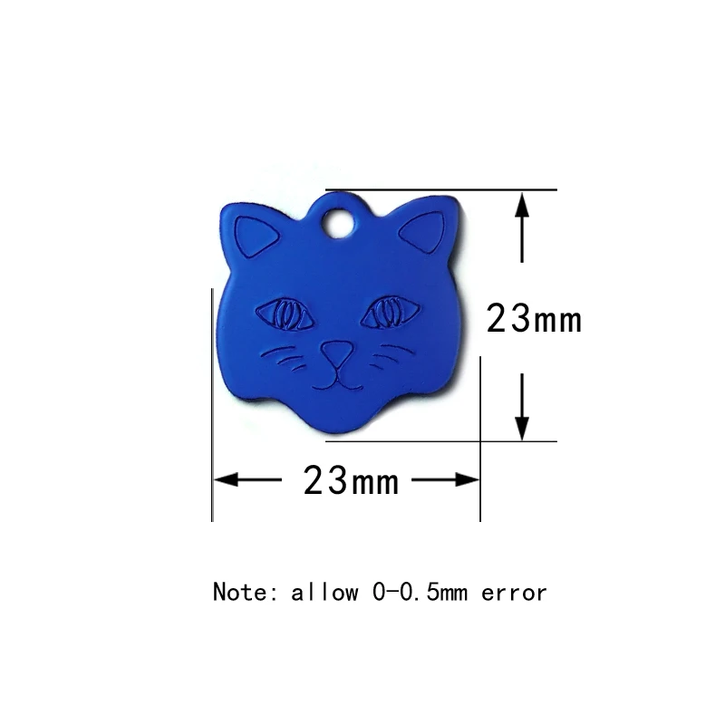 Pet ID Tags Dog Collar Tags Pet ID Medal Pendant 20Pcs Engraved Dog Aluminum ID Tag Personalized Cat Face Shape Print Pet Name Plate Puppy Lable Phone No.