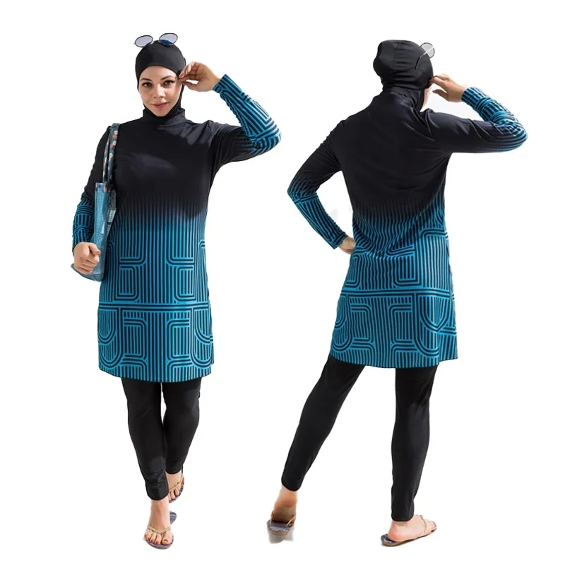 Costume da bagno musulmano per le donne copricostume costumi da bagno Abaya Abaya Hijab manica lunga modesto costume da bagno Burkini Designer islamico Hijab