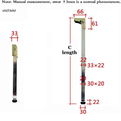 Stainless Steel Foldable Retractable Furniture Legs Bracket Lift Table Legs Support Bar Foot Column Length Can be Customized - Image 2