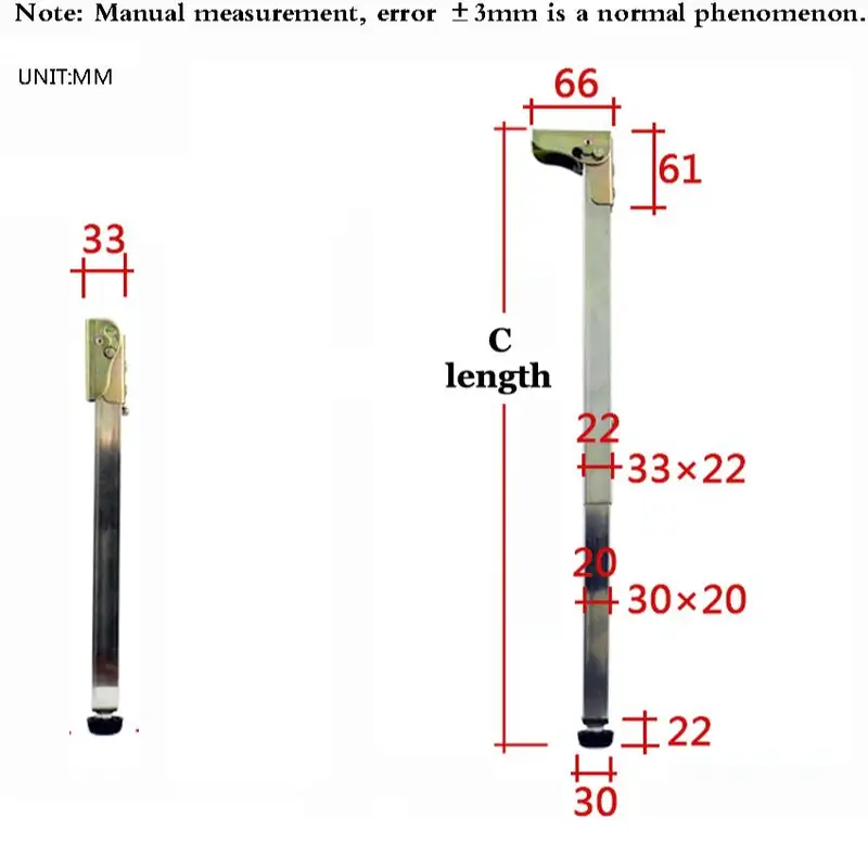 Stainless Steel Foldable Retractable Furniture Legs Bracket Lift Table Legs Support Bar Foot Column Length Can be Customized - Image 2