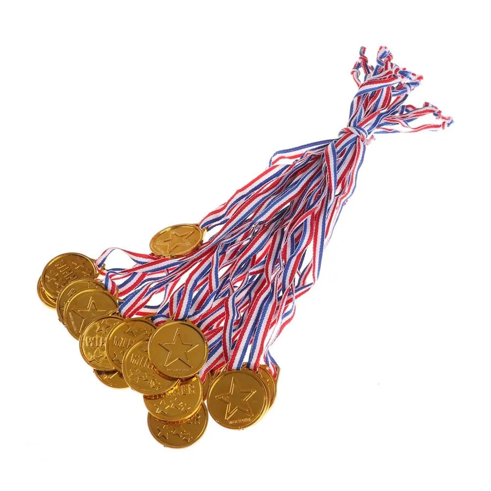 

20Pcs Affordable Plastic Children Gold Winners Medals Kids Game Sports Prize Awards Toys Party Favor