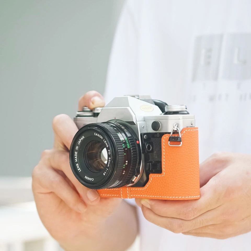 For Canon AE-1 AE1 Case Leather Camera Half Case Film Camera