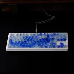 Wave - Shaped Semi - Transparent ABS Dual - Shot Keycaps for Mechanical Keyboards - Durable & Ergonomic Design (122Key)