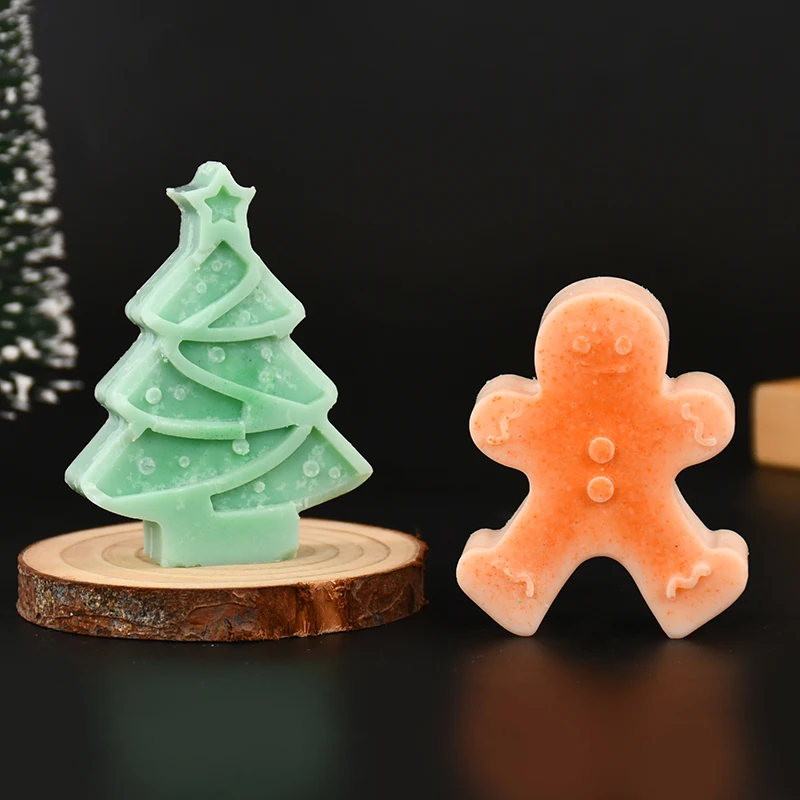 Christmas Silicone Candle Molds Snowflake Elk Xmas Tree DIY Home Decoration Craft Ornaments Soap Making Mold Tools New Year Gift