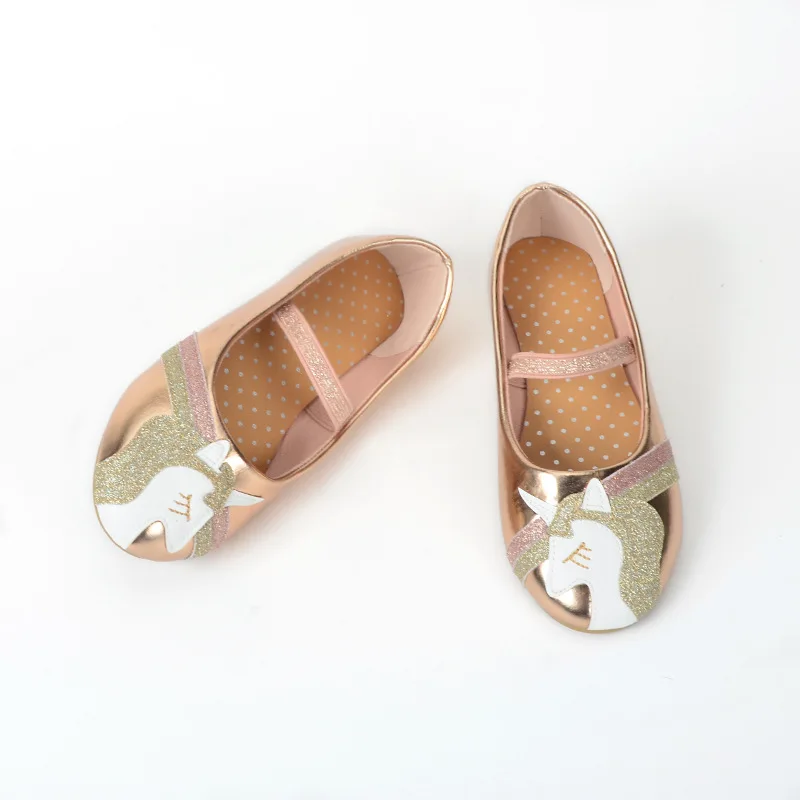 New Children Leather Shoes Cartoon Unicorn Princess Girls Party Dance Shoes Baby Student Flats Kids Performance Shoes Size 24-29 4