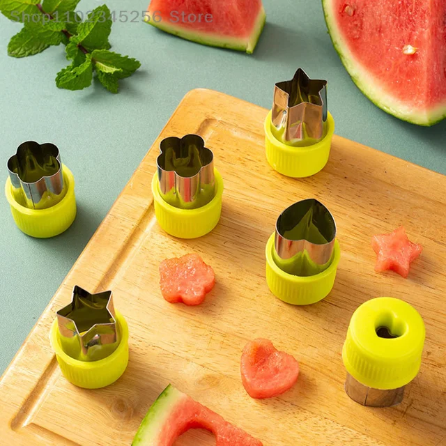 3Pcs DIY Star Heart Flower Shape Vegetables Cutter Plastic Handle Portable Stainless Steel Fruit Cutting Kitchen Accessories 1