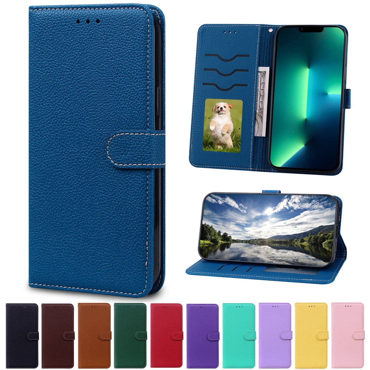 

for Huawei Honor 50 Litchi Leather Case for Honor 50 SE 30 30S X8 X30i X7 X30 20 Pro 9A 9S 10X Lite 9X Lite Flip Shell Cover