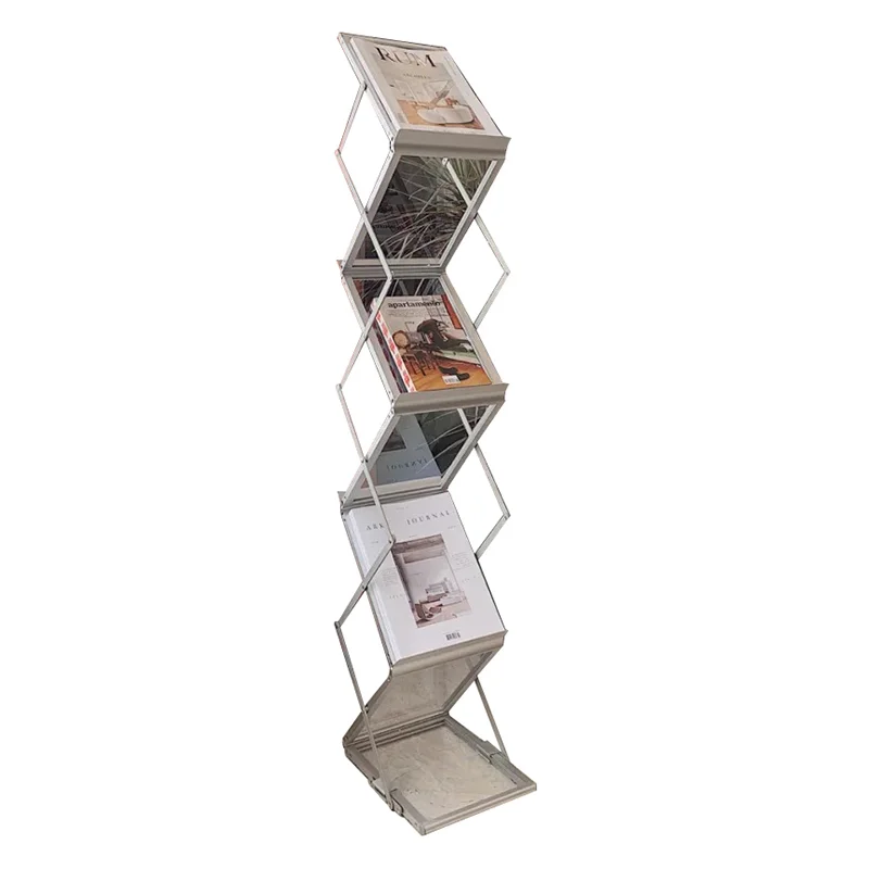Aluminum Alloy Bookshelf Foldable Storage Rack Magazine Holder Living Room Furniture Sundries Display Stand Cabinet Bookcase storage rack,book display stand,cube storage organizers,corner wall shelves