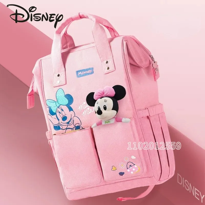 Disney's Original New Diaper Bag Backpack Luxury Brand Fashion Baby Diaper Bag Cartoon  Baby Bag Large Capacity Multi Function