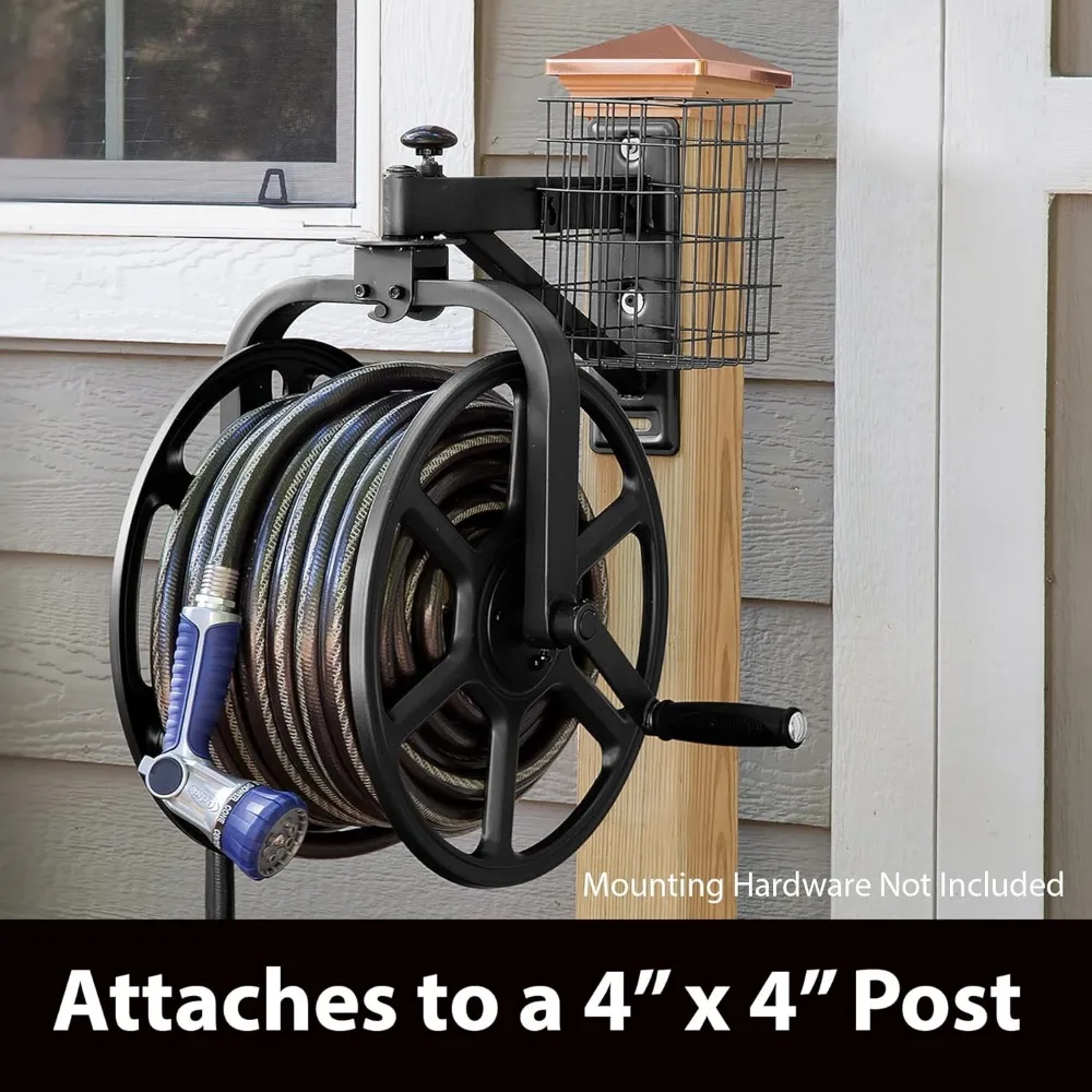 712-B Single Arm Navigator Multi-Directional Garden Hose Reel, Holds 125-Feet of, 5/8-Inch, Black 6