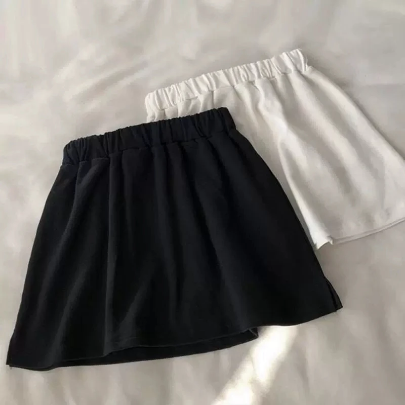 High Waist Skirt Adjustable Layering Fake Top Lower Sweep Set Skirt Half-length Splitting A Version Women Casual Skirts