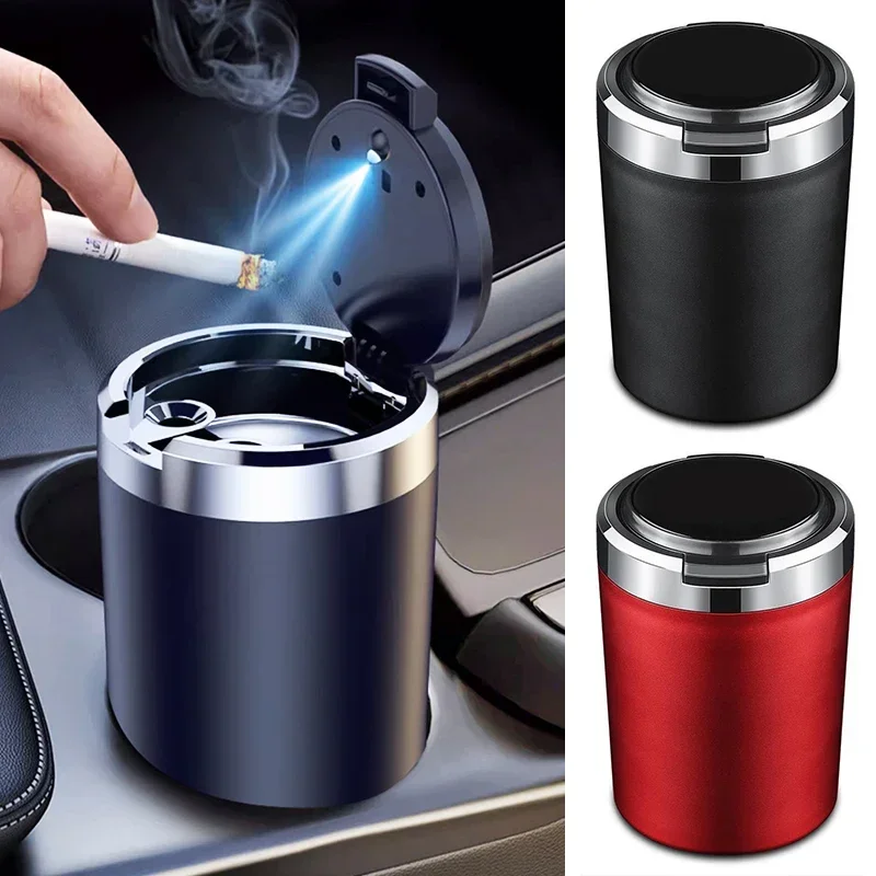 Posacenere Per Auto Creativo Con Rivestimento In Metallo Leggero A Led Blu Per Accessori Interni Jeep Renegade Commander Wrangler Liberty Cherokee