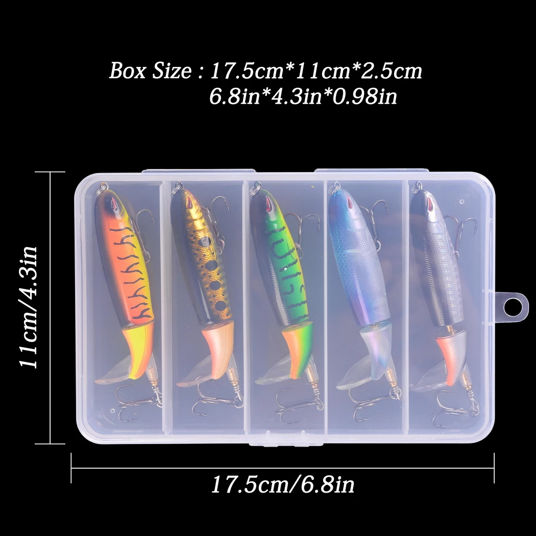 Hopbucan Cebos De Superficie – Popper – Paquete De Para La Captura/ – En El Mar – 5 Unidades – 12,5 Cm Y 40 Gramos