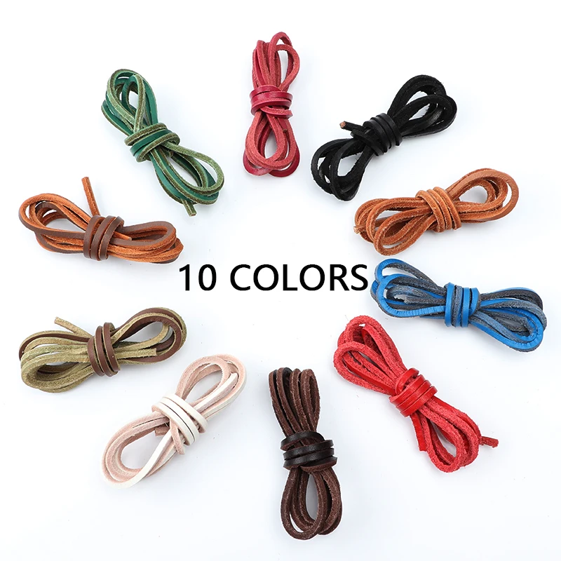 Cordones planos de alta calidad cordones de zapatos de cuero sólido cordones de zapatos de ocio Multicolor clásicos botas Martin Unisex para exteriores cordones