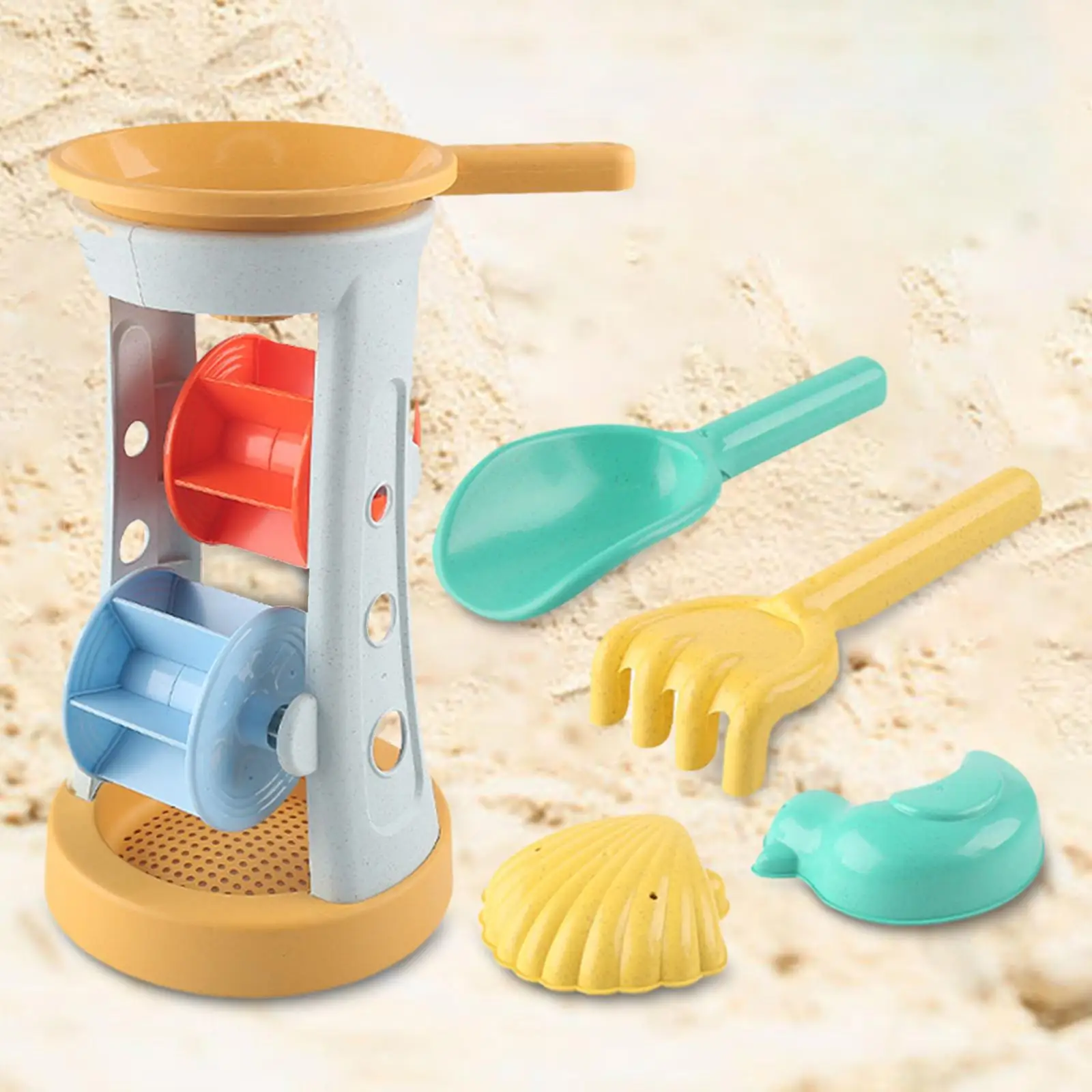5Pcs Beach Sand Toy Beach Sand Sifter Toy for Backyard Birthday Bathtime Toy