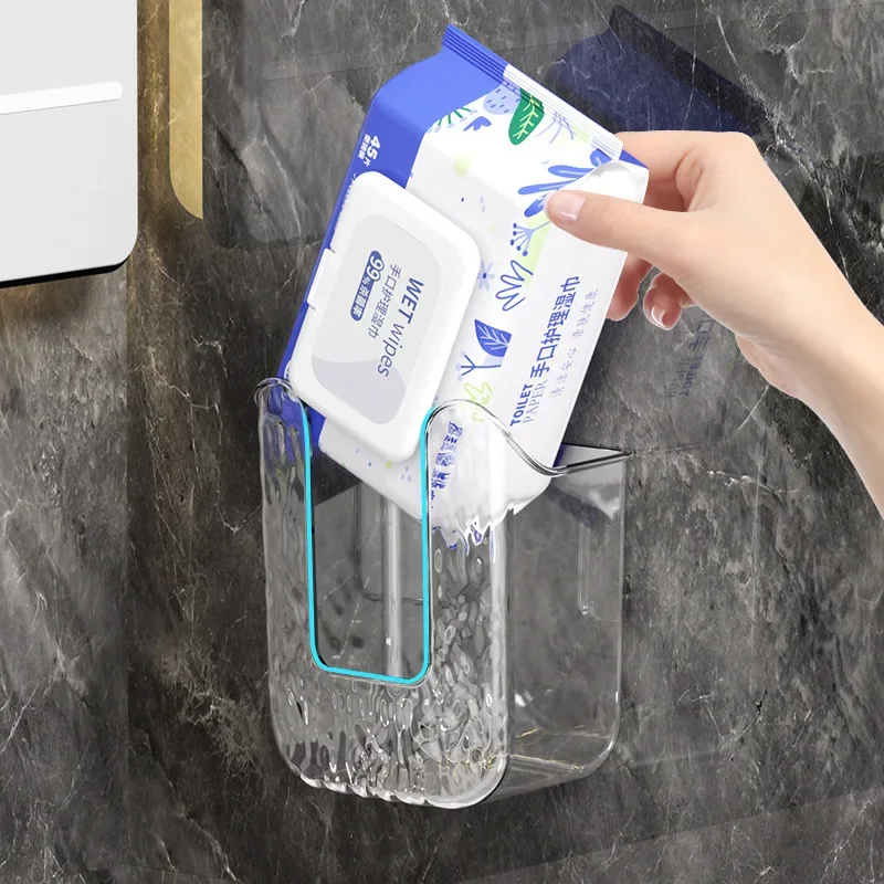 Tissue Holder 1pcs Household Wall-mounted Face Towel Wet Tissue Storage Box Bathroom