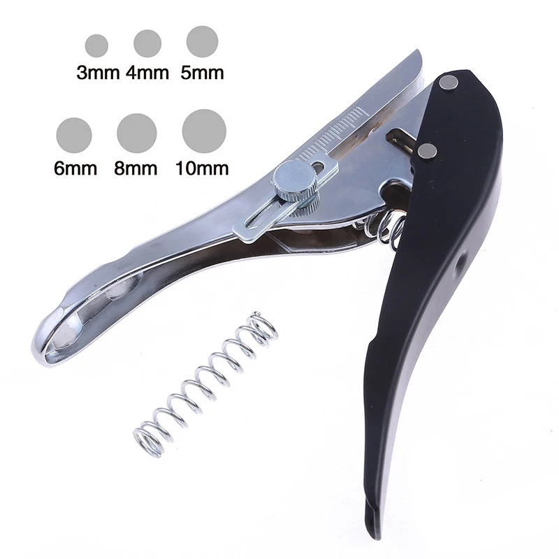 3mm/6mm/8mm/10mm 원형 구멍 펀치 종이 펀치, 휴대용 원형 단일 구멍 펀치, ID 카드 PVC 카드 배지 사진