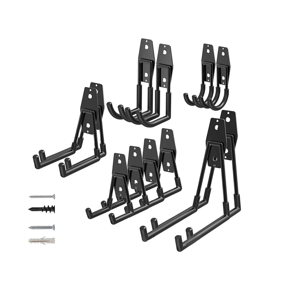 

12 Pieces/Set of Wall Mounted Iron Hooks with Screws and Sturdy Hooks, Suitable for Load-Bearing Home Decoration Hooks