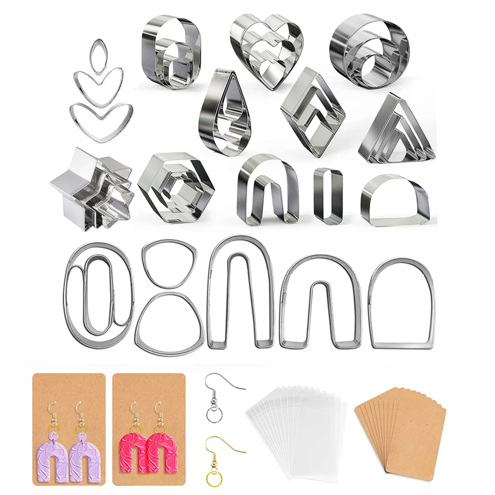 Polymer clay shape cutter DIY clay pottery ceramic earring jewelry mold ARCHITECTURE SET art deco embossing earring mould