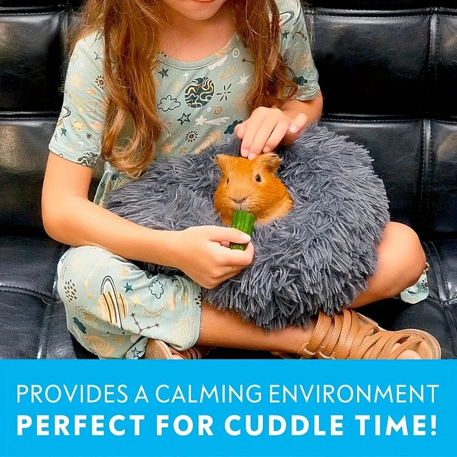 1pc dark gray plush warm small pet nest for big hamsters cozy winter hideaway with anti slip bottom soft polyester material round shape   guinea   other small animals hamster bedding accessory hamster hideout details 1