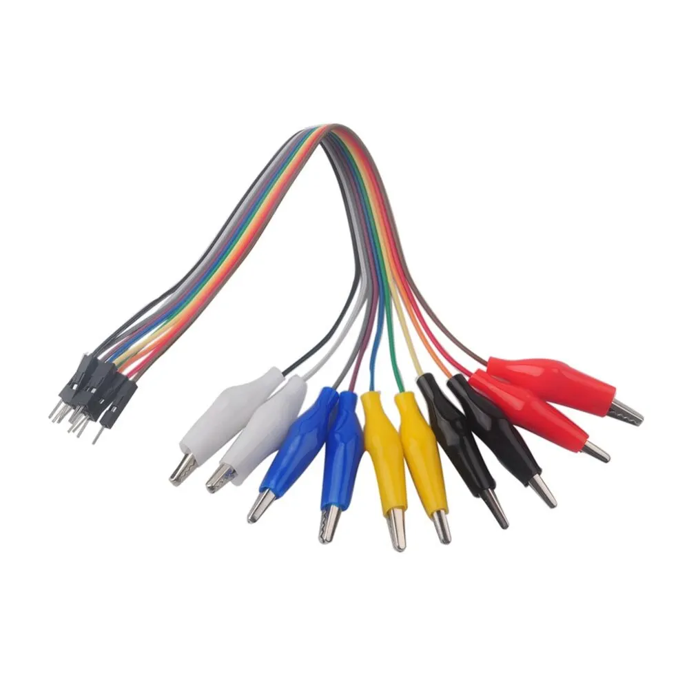 20cm 30cm 10pin Double End Alligator Clips Jump Wire Male Female Crocodile Clip Test Lead Jumper Wire Line Cable alligator clips,test clip,electrical test wire,test lead wire,test lead cable,test cable,test cable lead,test leads